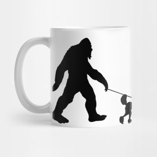 Bigfoot Walking his Poodle Mug